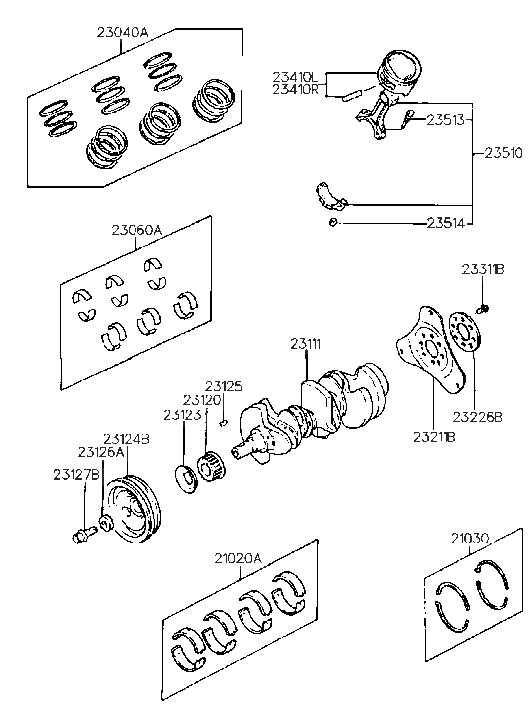 Hyundai 21020-32981 Bearing Set-Crank Shaft