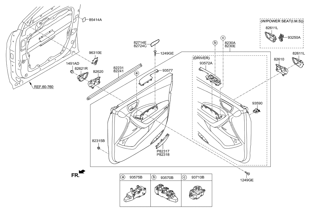 Hyundai 82308-B8481-UVY Panel Assembly-Front Door Trim,RH