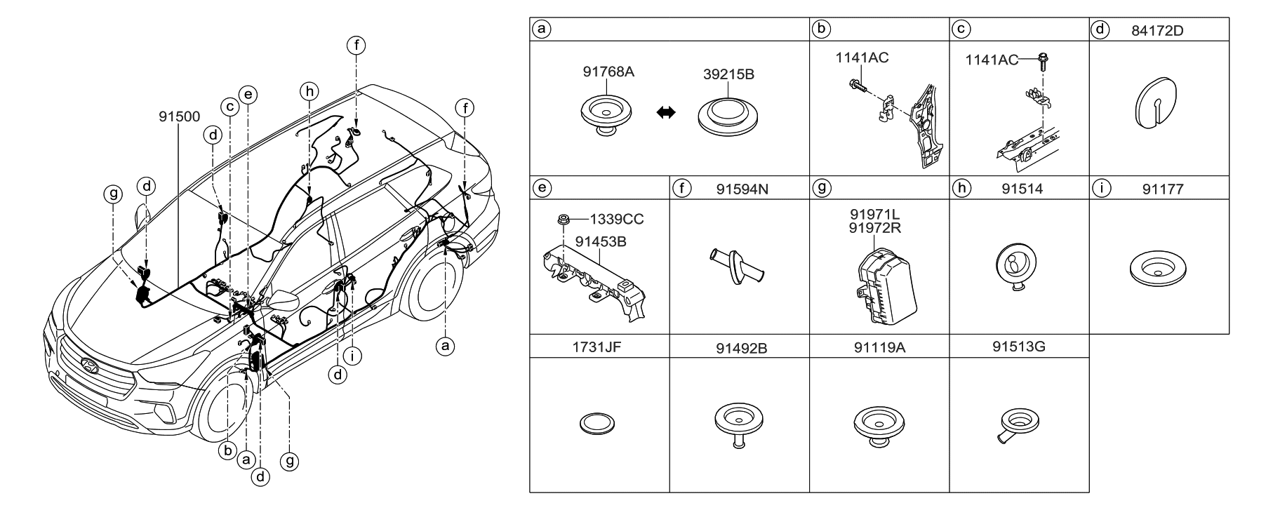 Hyundai 91540-B8094 Wiring Assembly-Floor