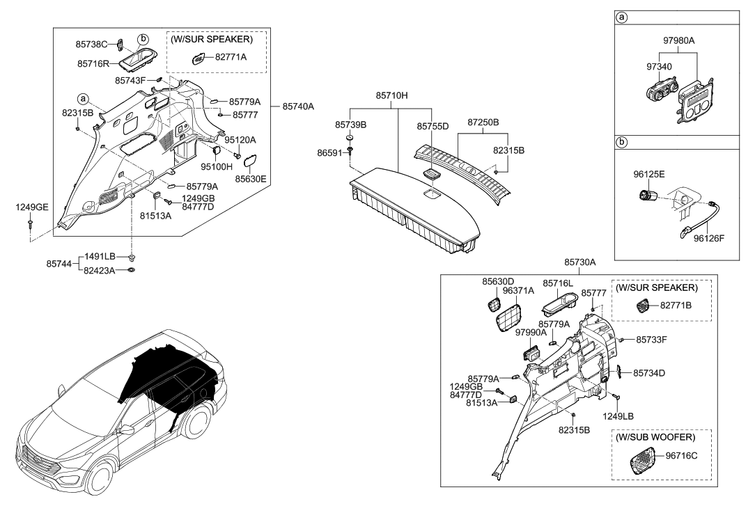 Hyundai 85733-B8000-NBC Cover-Cargo Screen Hanger,LH