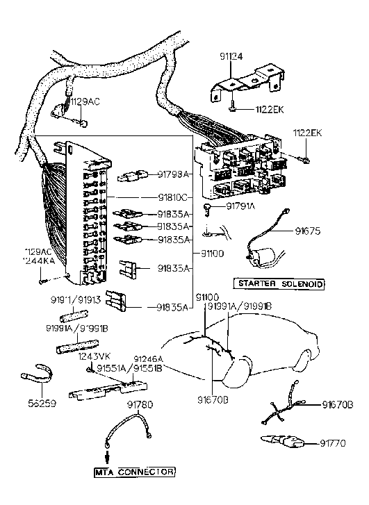 Hyundai 91102-23500 Wiring Assembly-Main