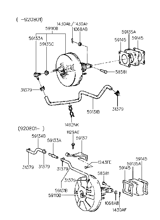 Hyundai 59110-24101 Booster Assembly-Brake