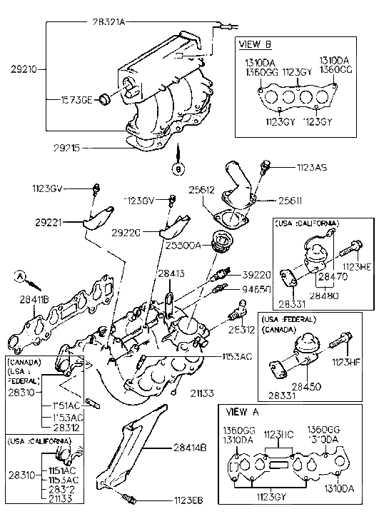 Hyundai 29215-24501 Gasket-Surge Tank