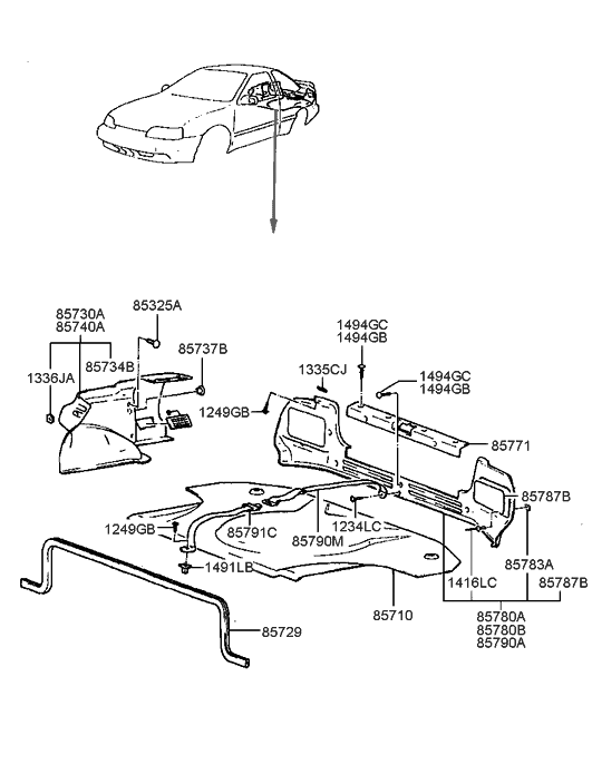 Hyundai 85730-23101-MC Trim Assembly-Luggage Side LH