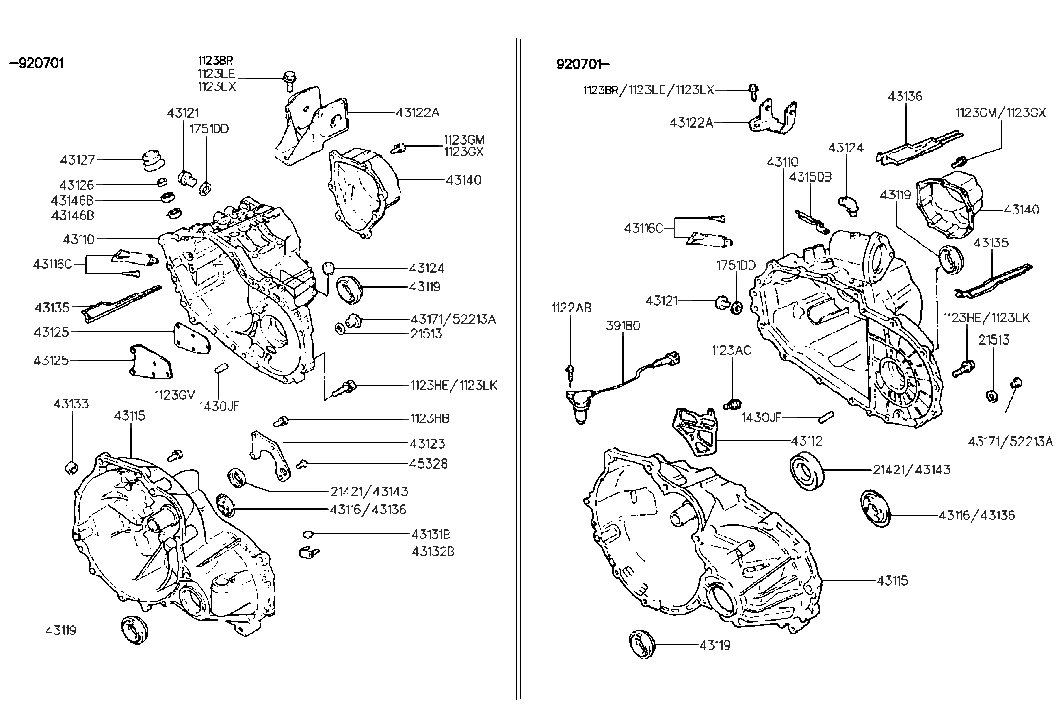 Hyundai 43140-34002 Cover Assembly-Manual TRANSAXLE Case Rear