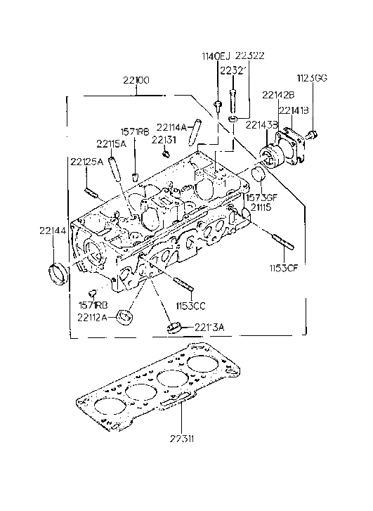 Hyundai 22142-21020 Cap-Seal