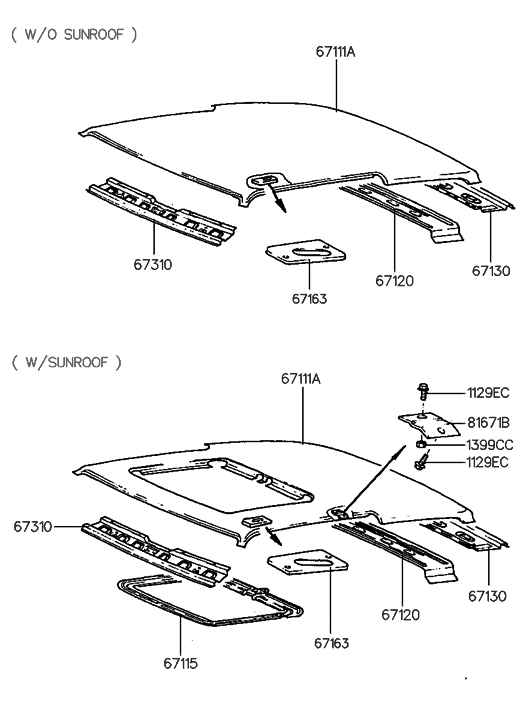 Hyundai 67120-23010 Rail-Roof Center