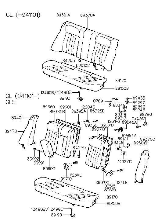 Hyundai 89350-34010 Frame & Pad Assembly-Rear Seat Back