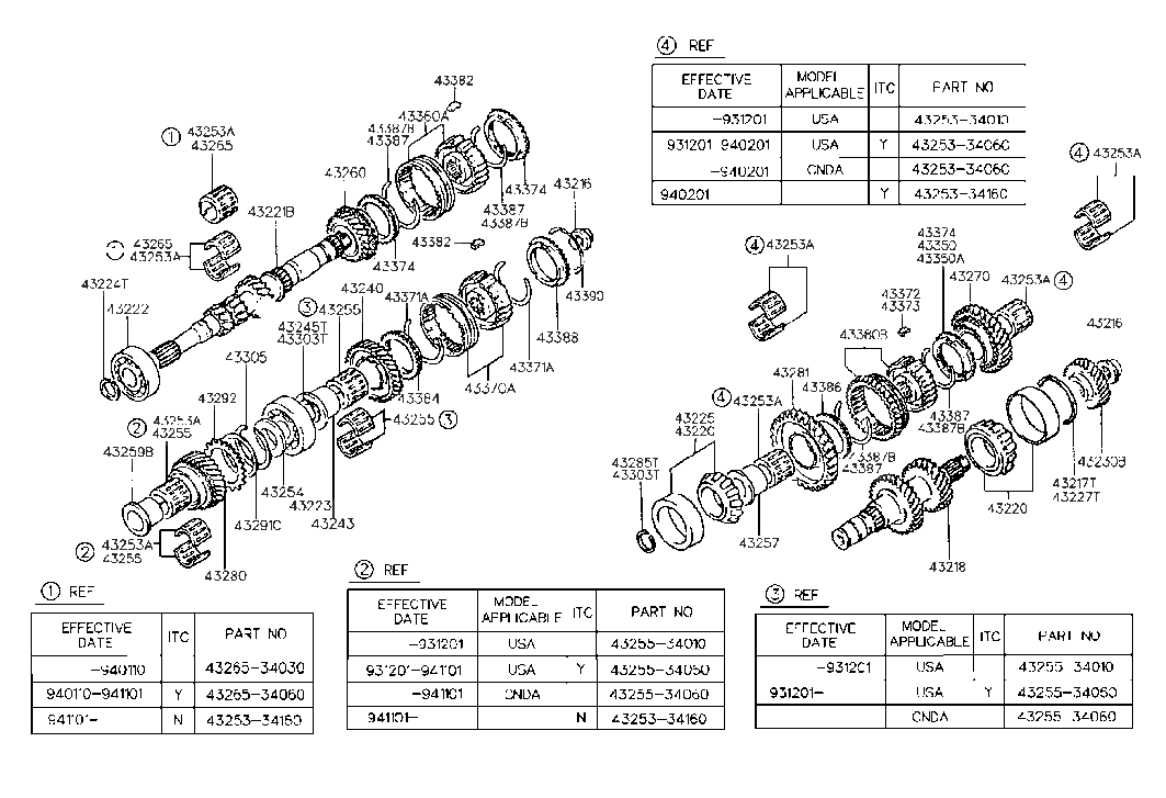 Hyundai 43222-37040 Bearing-Manual Transmission Input Shaft Front