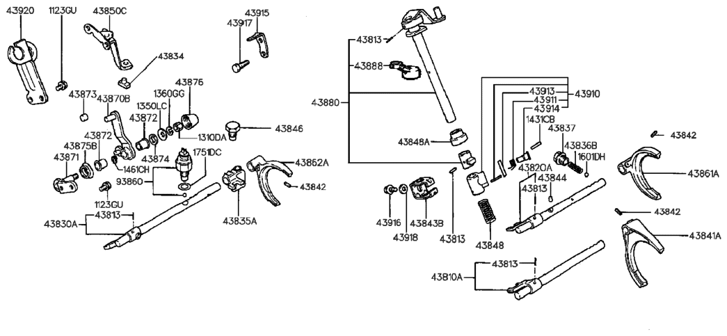 Hyundai 43880-34001 Shaft Assembly-Control