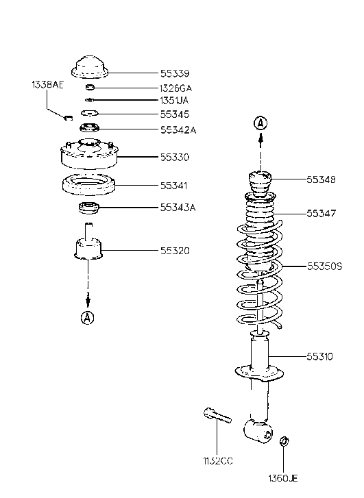 Hyundai 55310-34011 Rear Shock Absorber Assembly