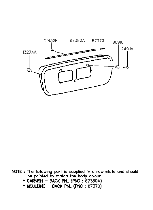 Hyundai 87370-34520 Moulding-Back Panel