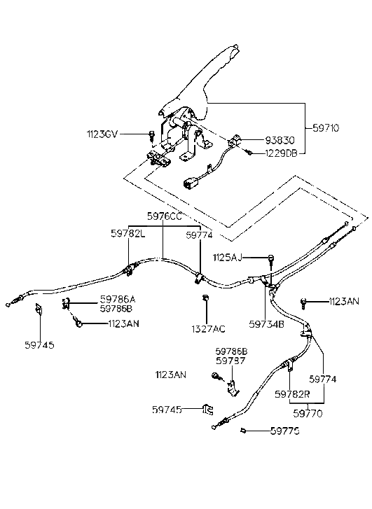 Hyundai 59710-34010-AQ Lever Assembly-Parking Brake