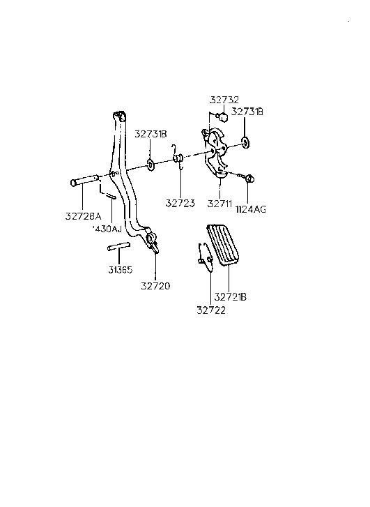 Hyundai 32730-34100 Bracket-Accelerator Pedal