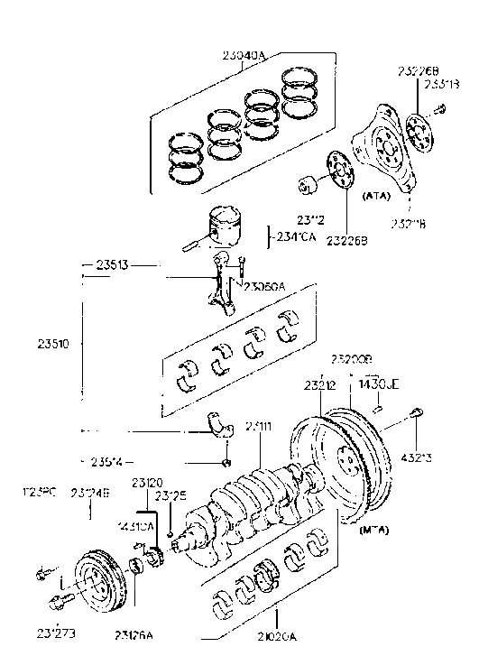 Hyundai 23410-35941 Piston & Pin Assembly