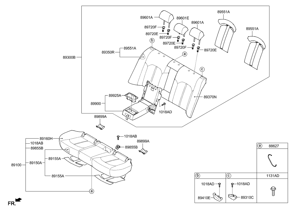 Hyundai 89373-C1002-TRY Guide-Rear Seat Back WEBBING,L