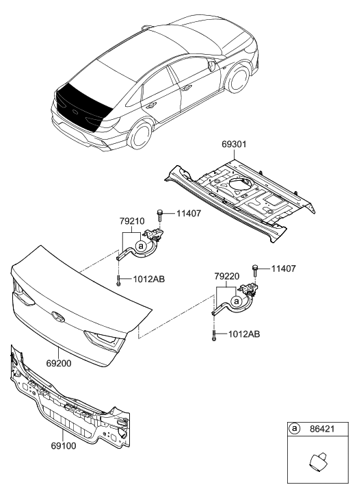 Hyundai 79210-C1500 Hinge Assembly-Trunk Lid,LH