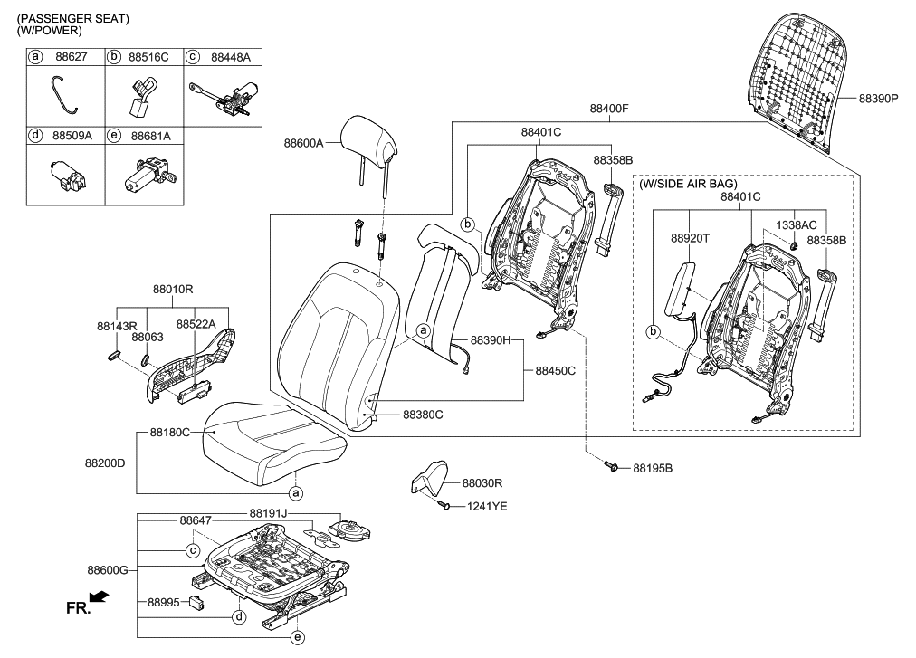 Hyundai 88403-E6KD0-S9P Back Assembly-FR Seat Passenger