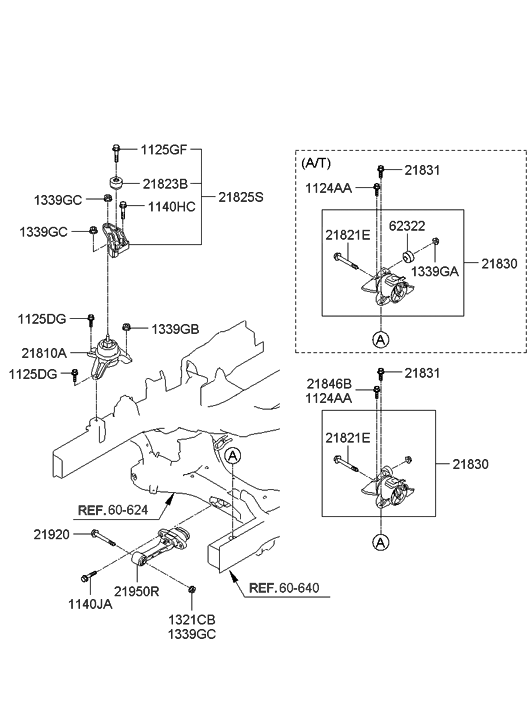 Hyundai 21830-2S100-A Transmission Mounting Bracket Assembly