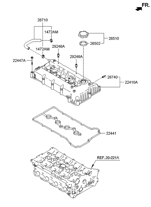 Hyundai 26710-2G010 Hose Assembly-Breather