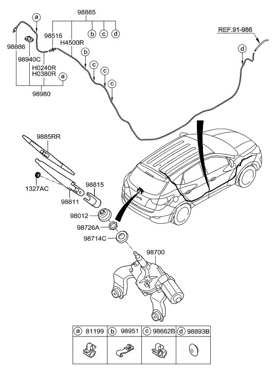 Hyundai 98950-2S000 Hose Assembly-Rear Washer