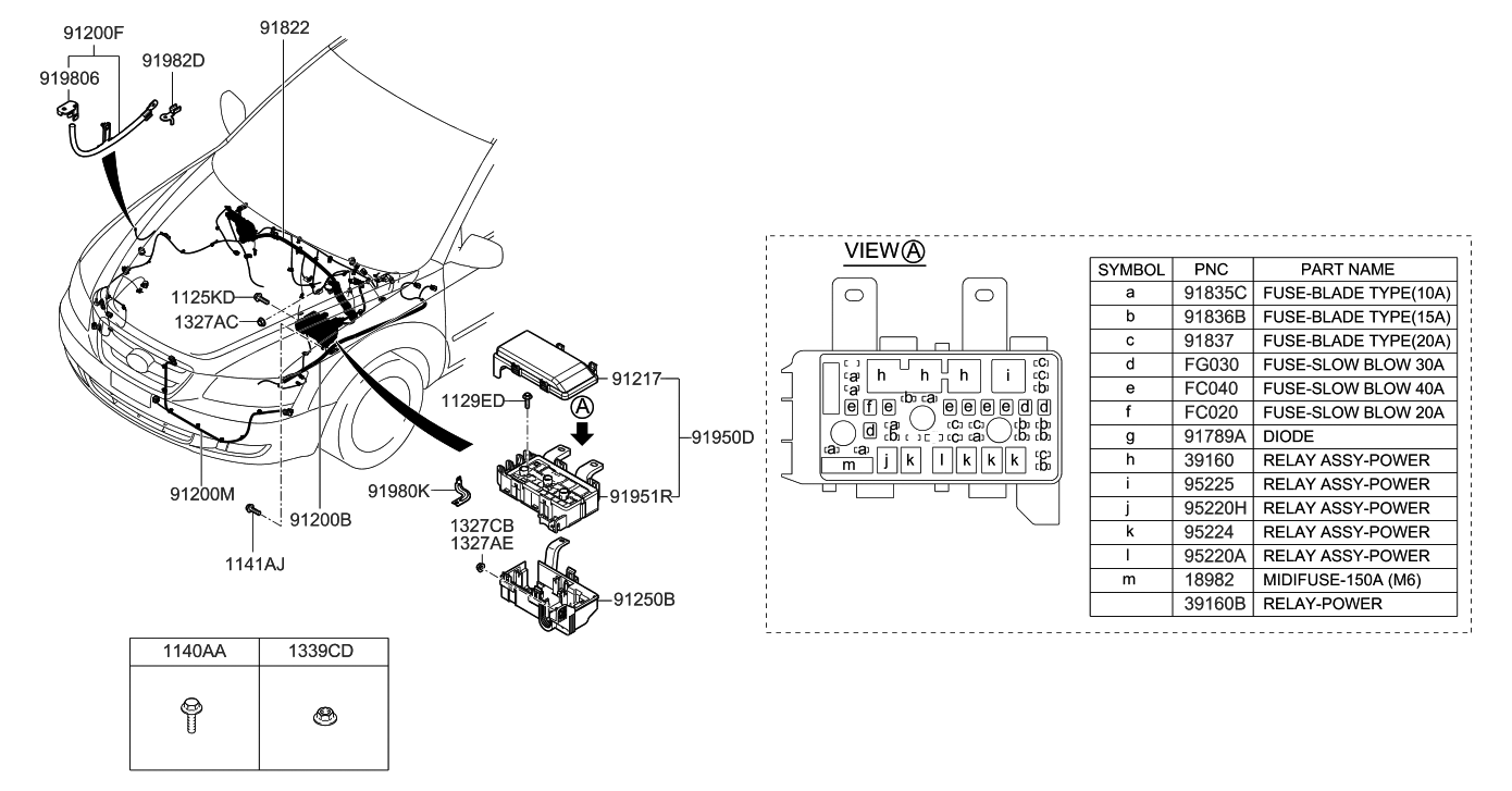 Hyundai 91200-0A010 Wiring Assembly-Front