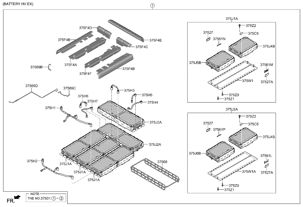 Hyundai 37568-K4000 Frame-Battery UPR MTG