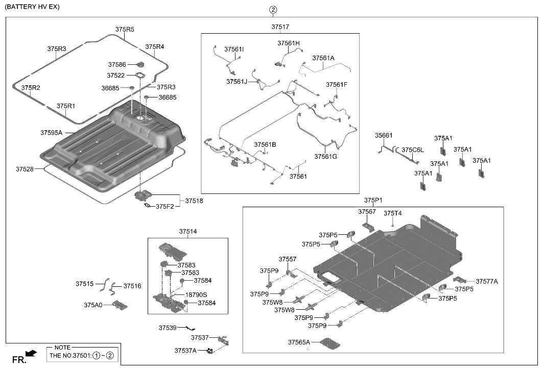 Hyundai 37539-K4000 WRG/HRNS-BATT System Ground