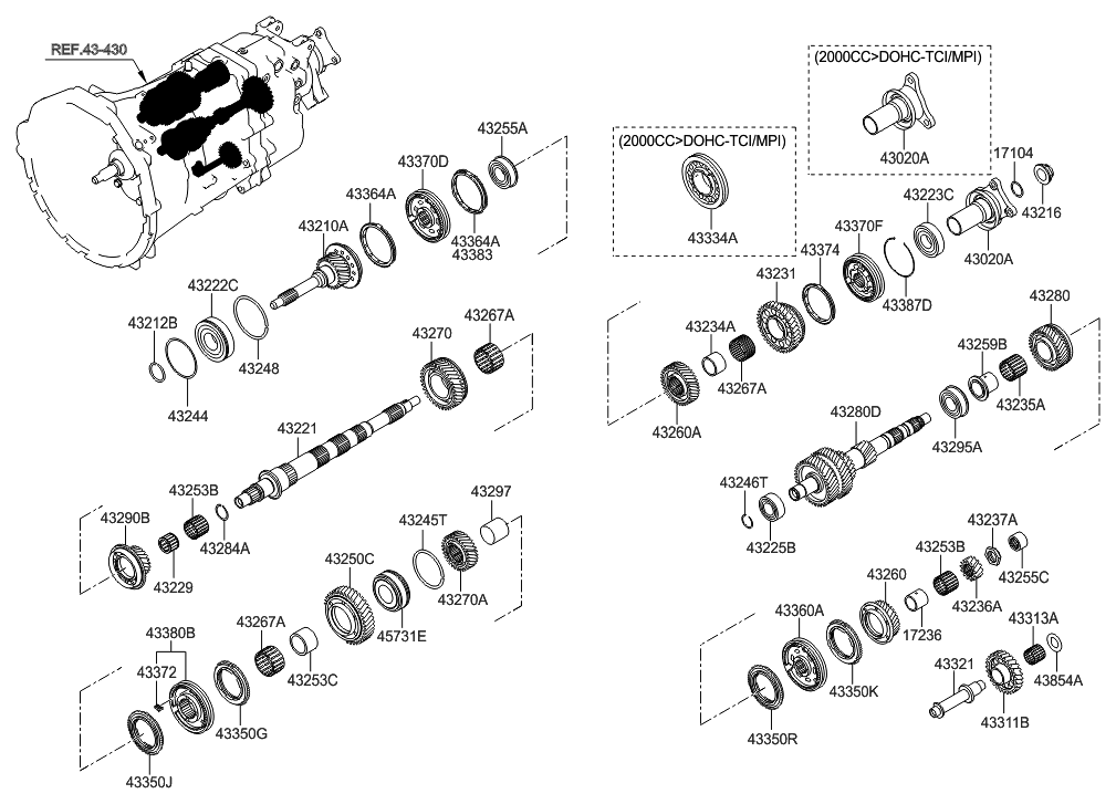 Hyundai 43380-25300 Hub & Sleeve-Synchronizer(1&2)