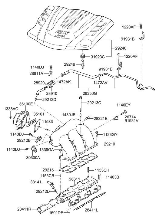 Hyundai 28931-2C500 Hose Assembly-PCV