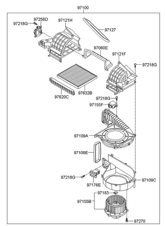 Hyundai 97100-2MFA0 Blower Unit