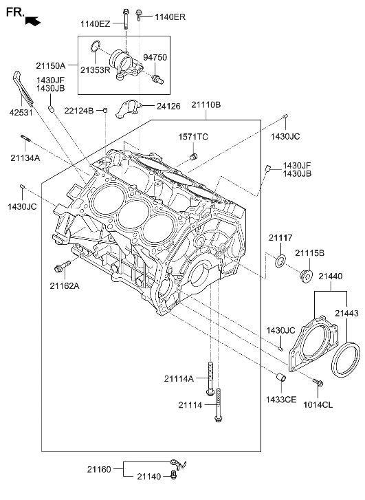 Hyundai 308R3-3CA00 Block Sub Assembly-Cylinder