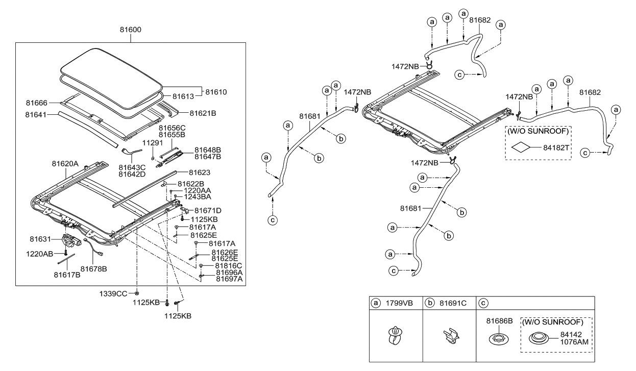 Hyundai 81671-4M000 Bracket-Sunroof Set