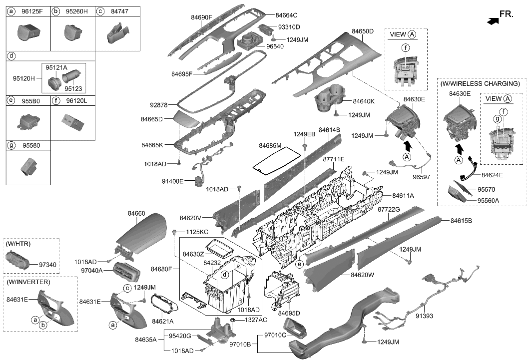 Hyundai 84614-AR000-OCW COVER-CONSOLE SIDE LH