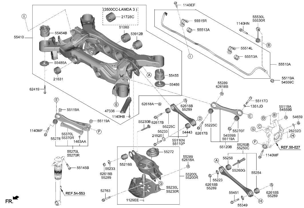 Hyundai 55120-AR001 ARM COMPLETE-RR UPR FRT