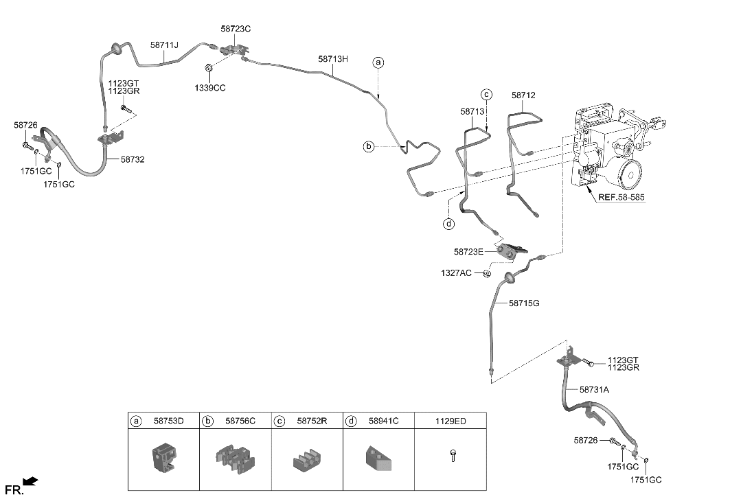 Hyundai 58756-K4500 CLIP-BRAKE FLUID LINE