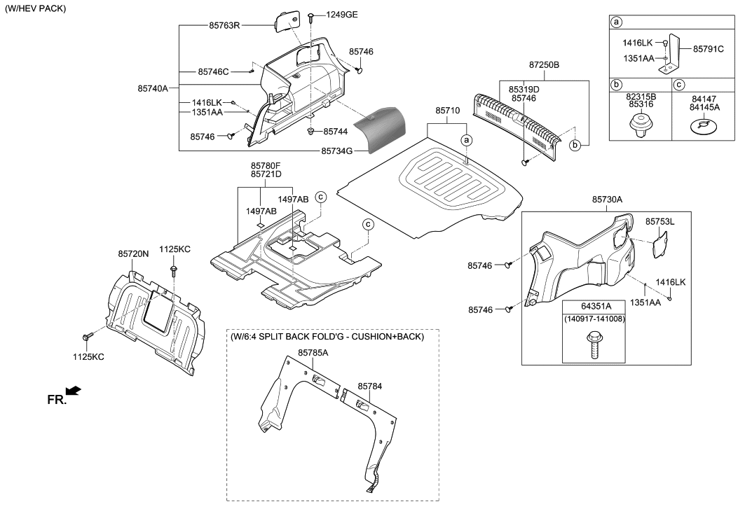 Hyundai 85743-E6550-TRY COVER-LUGGAGE SIDE,RH