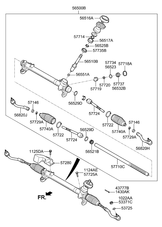 Hyundai 57719-C1000 Yoke Assembly-Rack Support