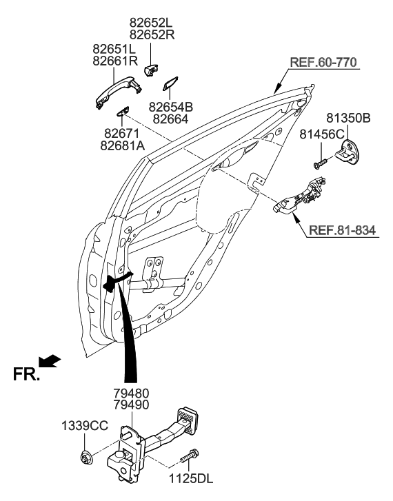 Hyundai 82652-F2041 Cover-FR Dr O/S HDL LH