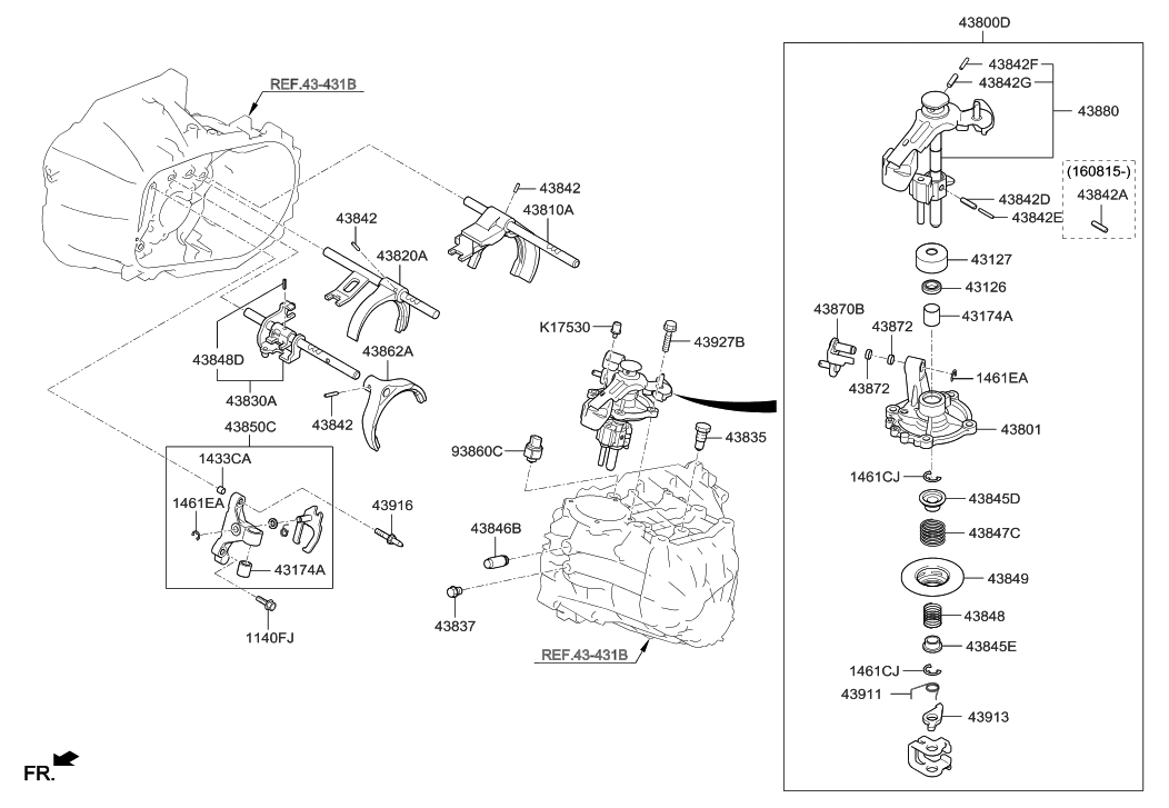 Hyundai 43870-2C001 Bracket Assembly-Shift Lever Mounting