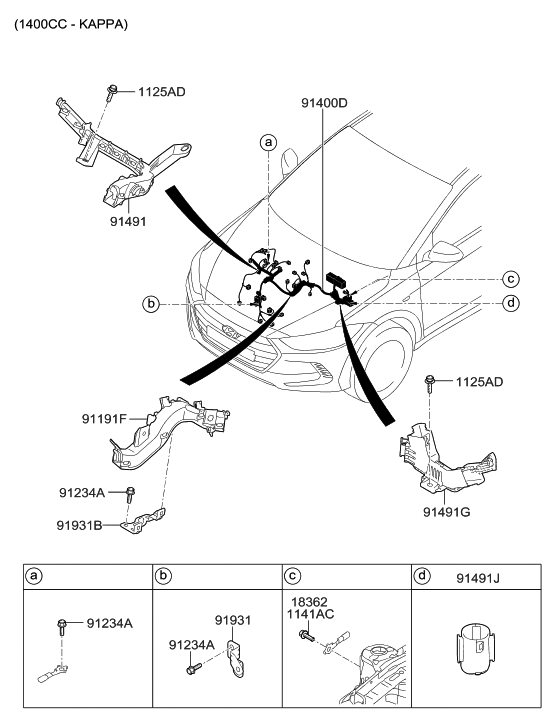 Hyundai 91430-F3051 Wiring Assembly-Control