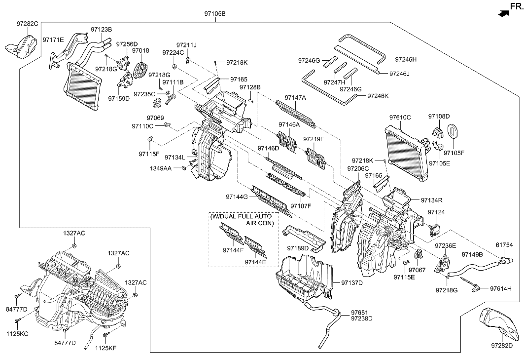 Hyundai 97205-F3450 Heater & Evaporator Assembly