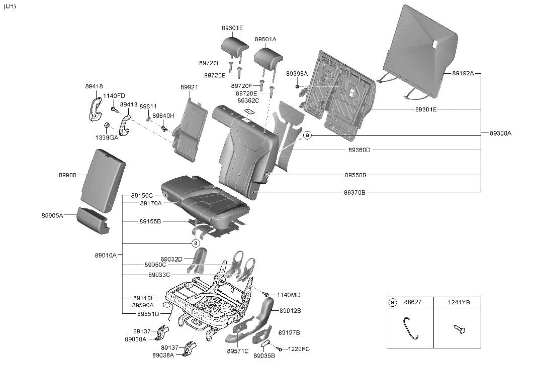 Hyundai 89700-S2100-NRF Headrest Assembly-Rear Seat