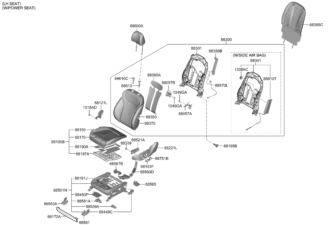 Hyundai 88360-S2140-NRF Covering Assy-FR Back,Lh