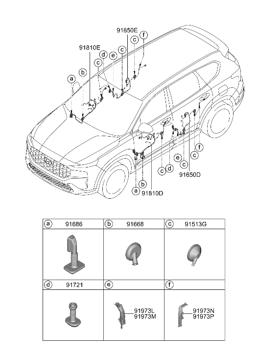 Hyundai 91616-S2140 WIRING ASSY-FR DR(PASS)