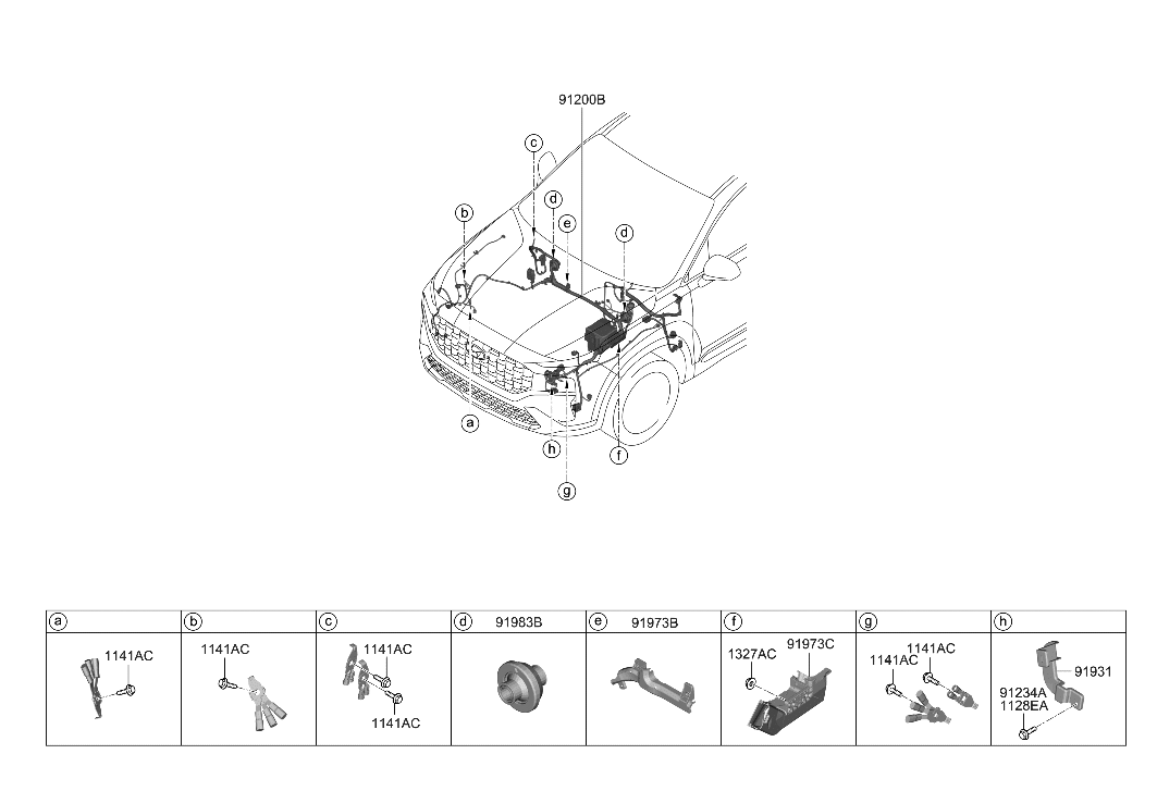 Hyundai 91210-S2102 WIRING ASSY-FRT