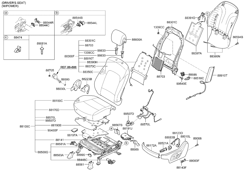 Hyundai 88103-4Z090-VAU Cushion Assembly-Front Seat,Driver