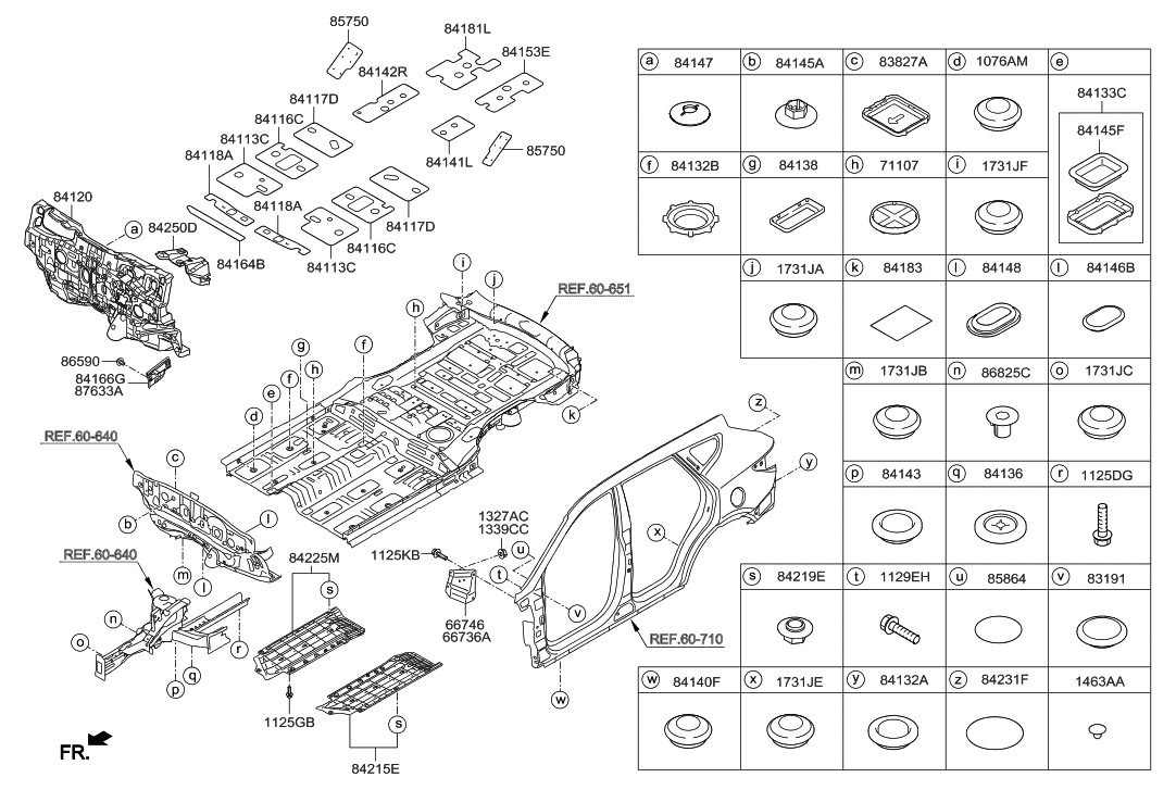 Hyundai 84250-4Z000 Pad Assembly-Front Tunnel