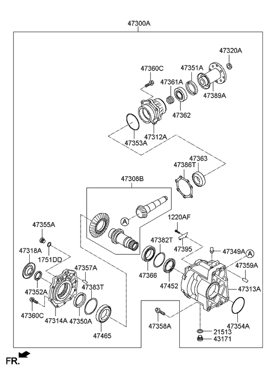 Hyundai 47339-3B600 Shaft Set-Hypoid Gear