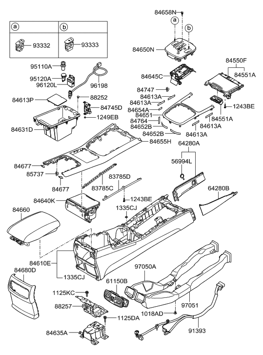 Hyundai 84610-3M110-RY Console Assembly-Floor